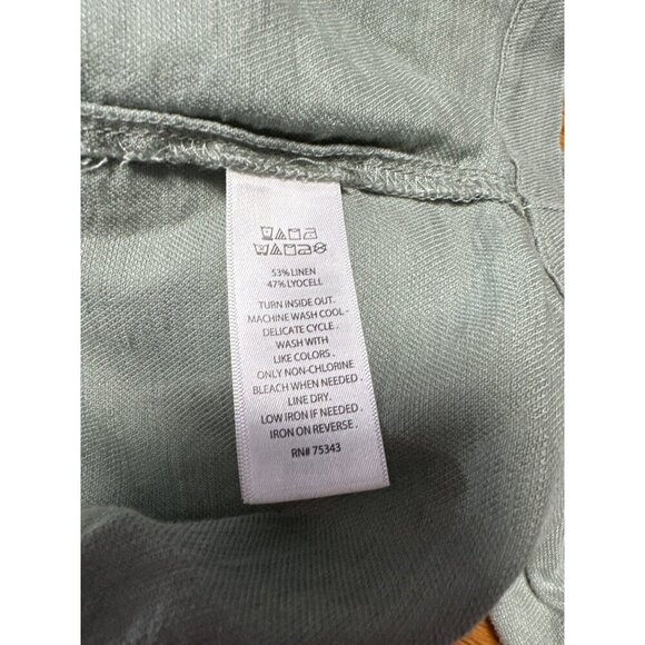 Christian Siriano NY Linen Blend Snap Front Medium Green Utility Jacket Size 3X - Picture 8 of 11
